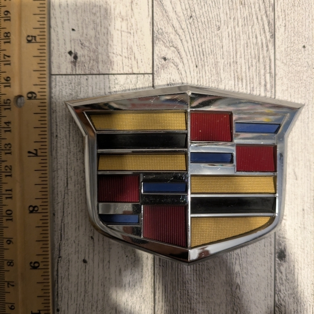 Cadillac Car Emblem - Silver, Red, Yellow, Blue